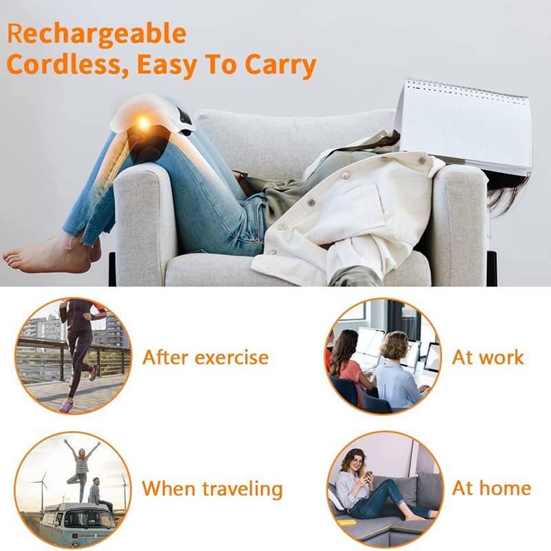 3-in-1 Cordless Knee Massager with Heat Vibration Red Light Therapy Pain Relief