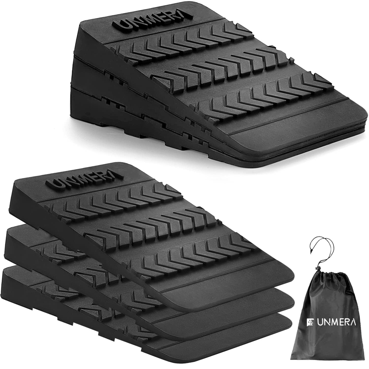 Squat Wedge Block 6PCS Adjustable Non-slip Rubber BLACK