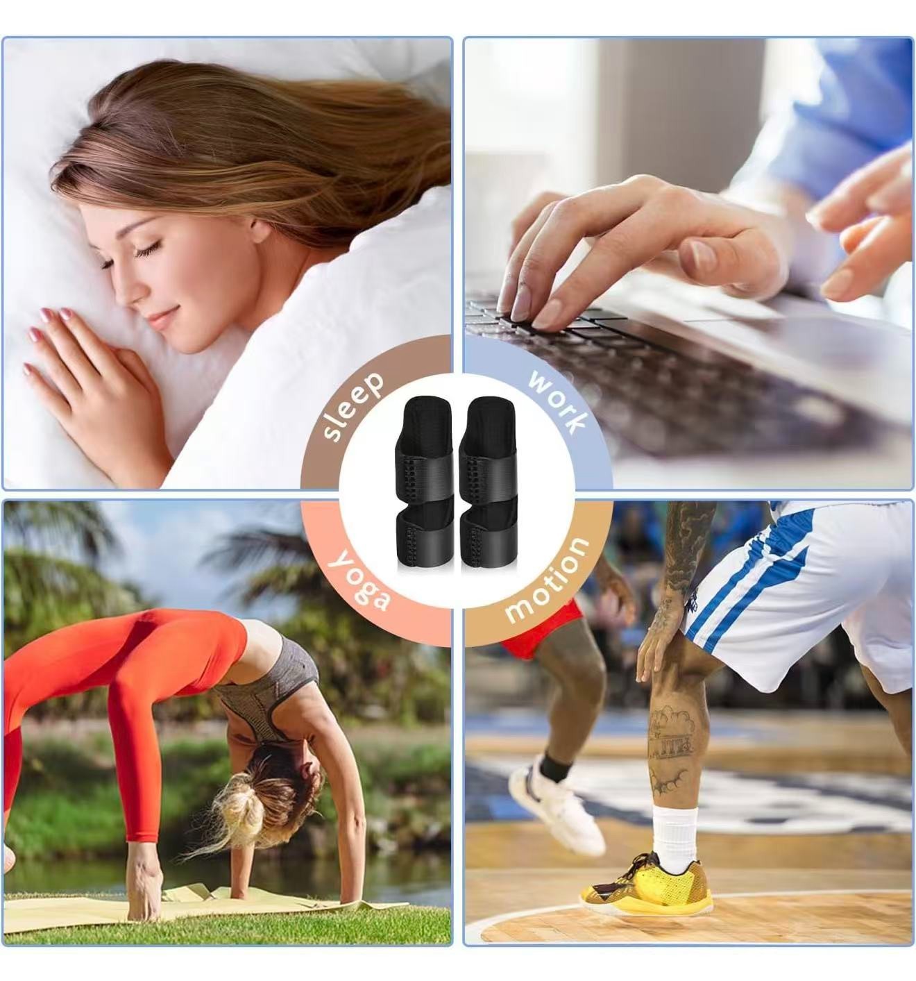 Finger Splint for Index, Middle, Ring Fingers Straightening, 6 Pack