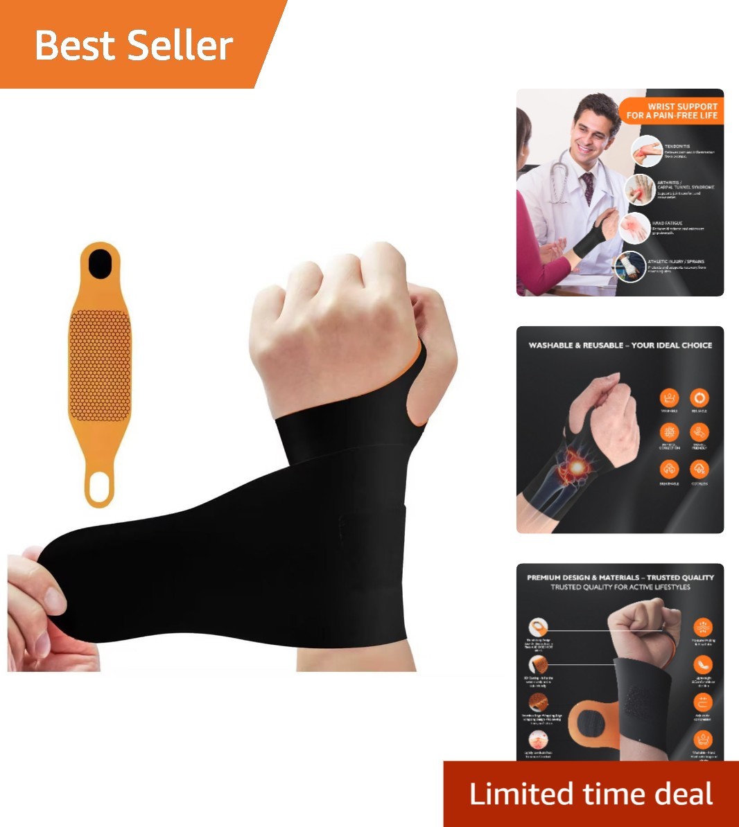 Eco-Friendly Wrist Brace & Protector: Support for Arthritis, Tendonitis, & More