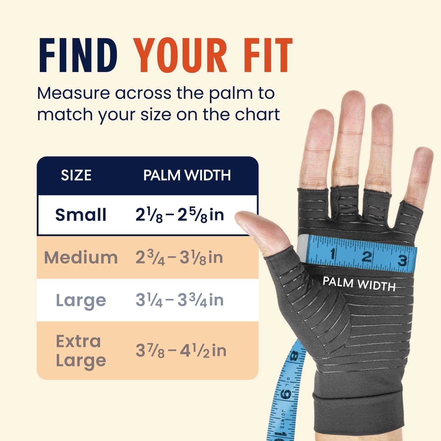 Dr. Frederick’s Original Copper Compression Arthritis Gloves, Fingerless, Small