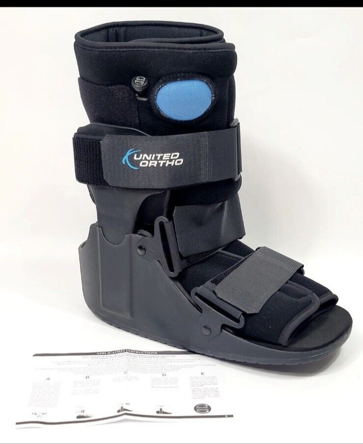UNITED SURGICAL UNISEX Short Air Cam Fracture BOOT RIGHT Foot Stablizer BLACK