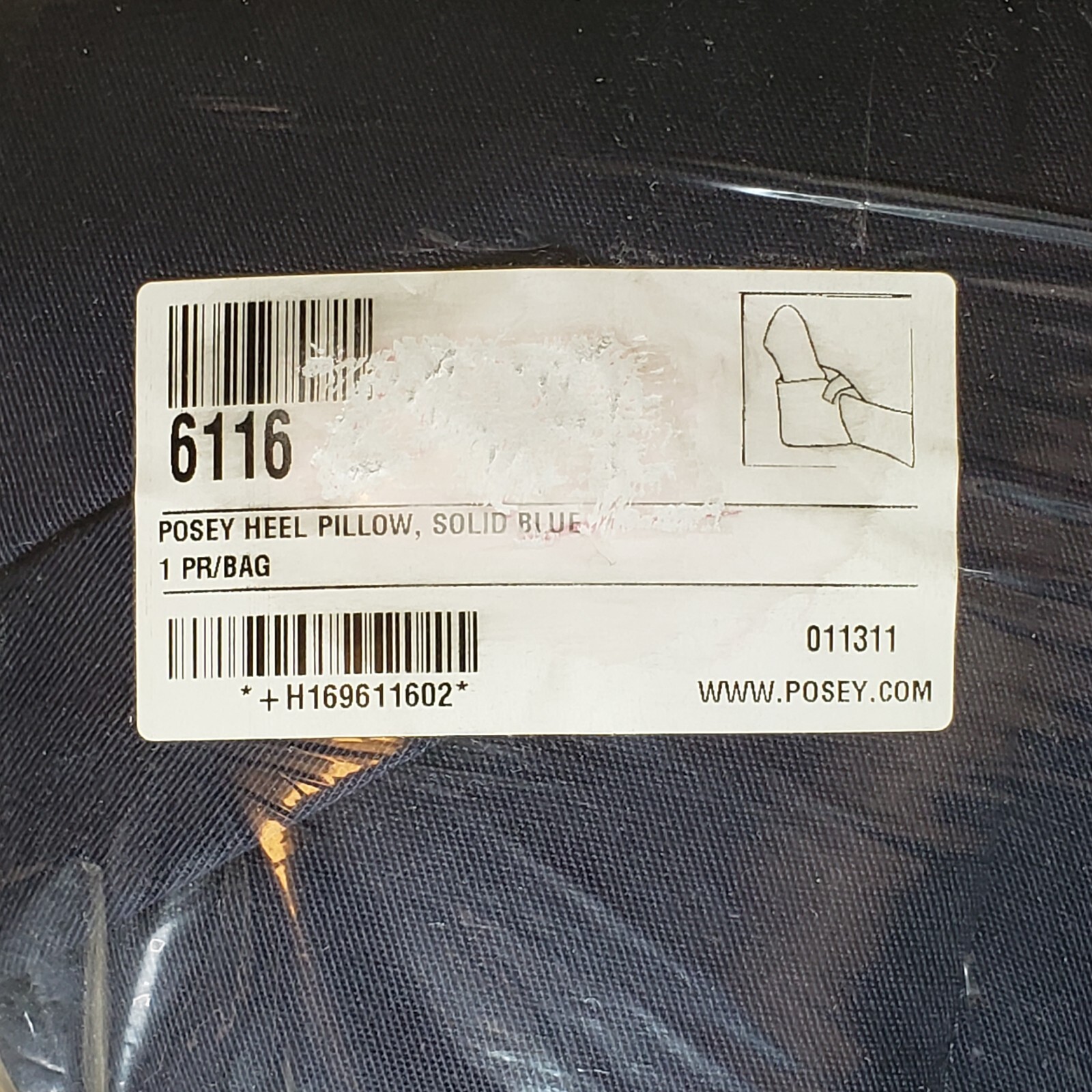 Pair of Posey Plaid Heel Pillows Foot Positioner Wound Prevention Blue 6116 USA
