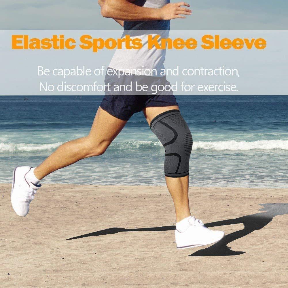 2PCS Knee Sleeve Compression Brace Support Sport Gym Joint Pain Arthritis Relief