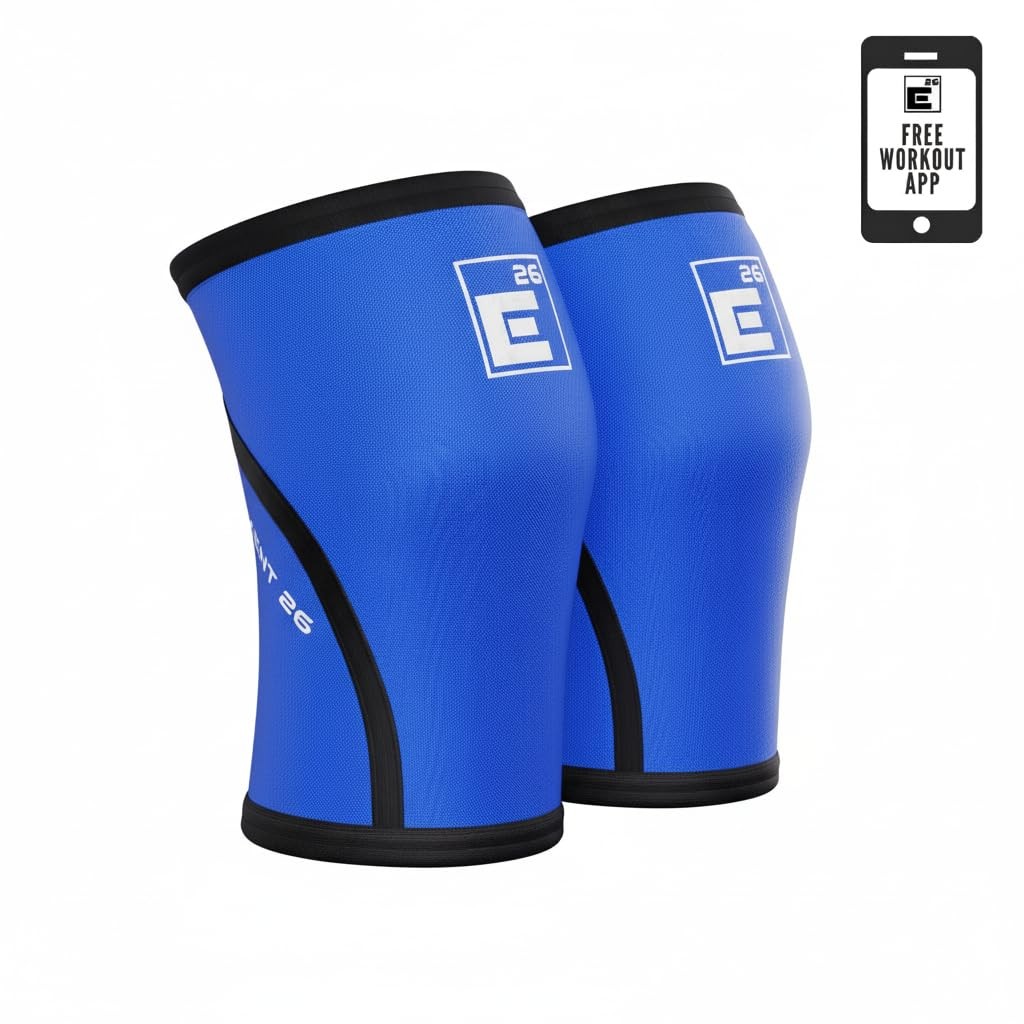 Element 26 6mm Neoprene Knee Sleeves Pair Compression Mobility Warmth XL Blue