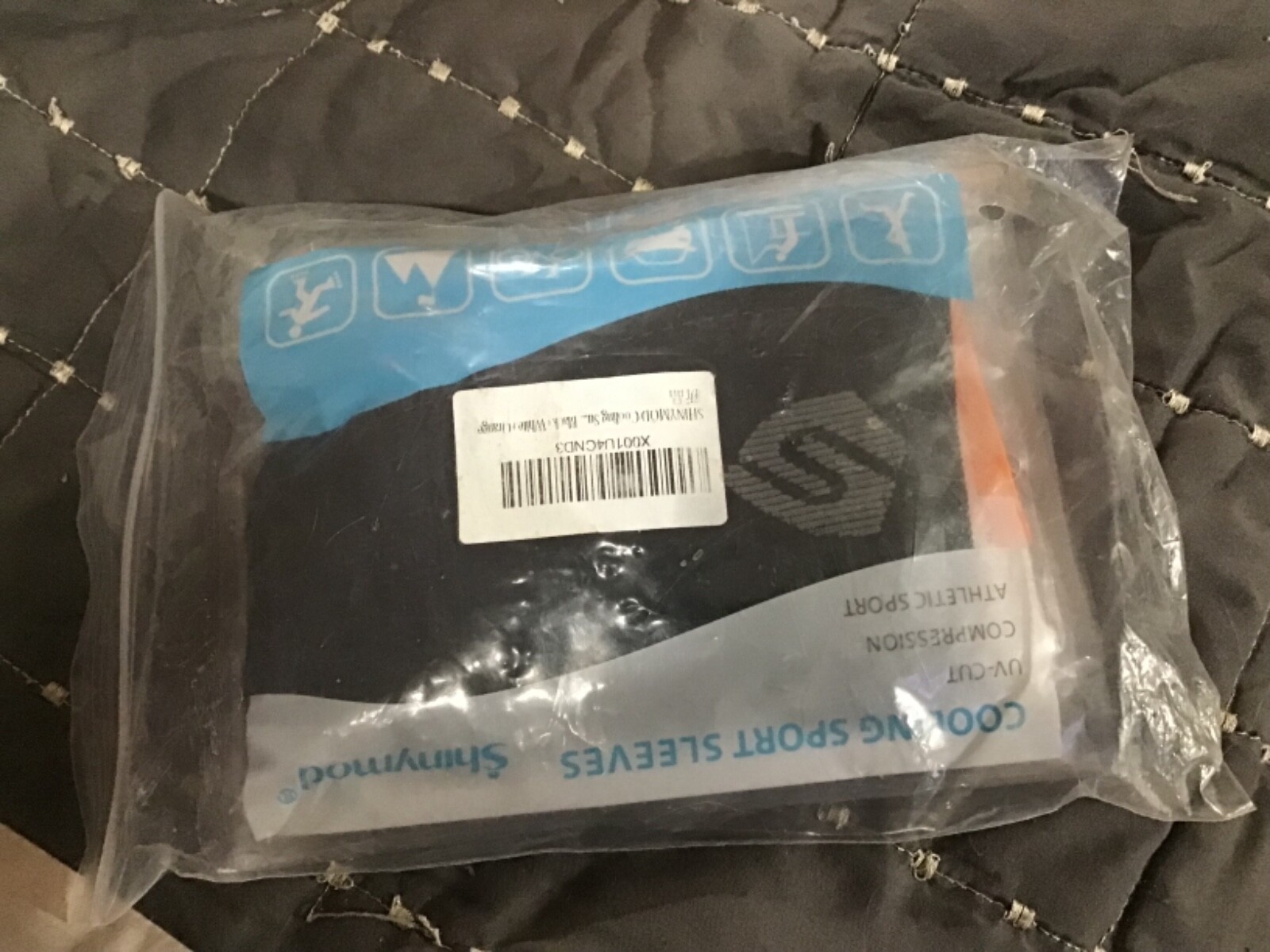 Shinymod cooling sport compression sleeves up cut black white orange new