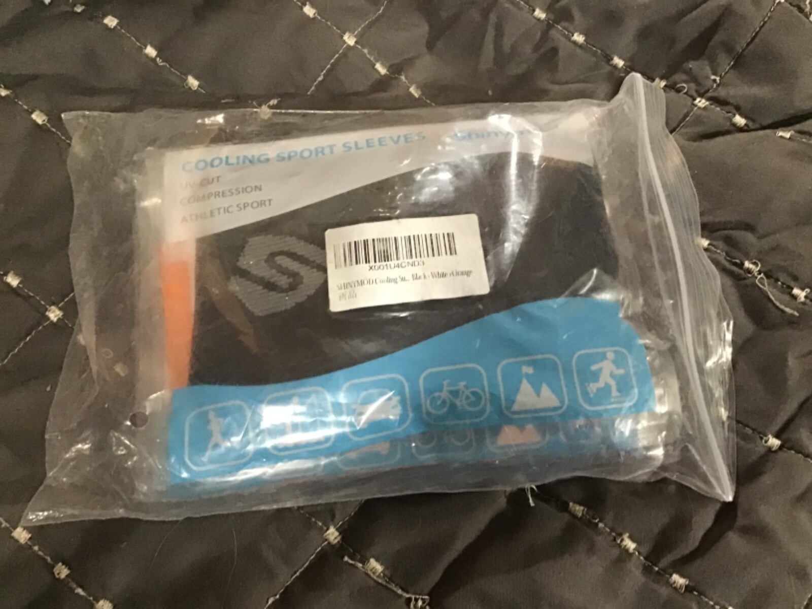 Shinymod cooling sport compression sleeves up cut black white orange new