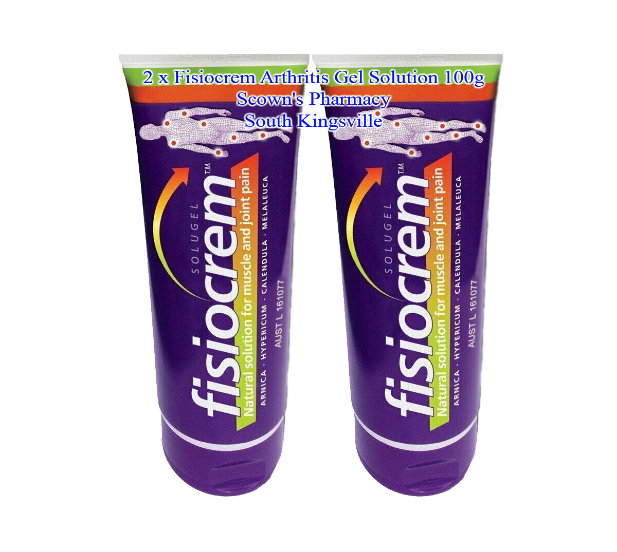 2 x Fisiocrem Arthritis Gel Relief Symptoms Of Muscles Sprains & Strains 100g