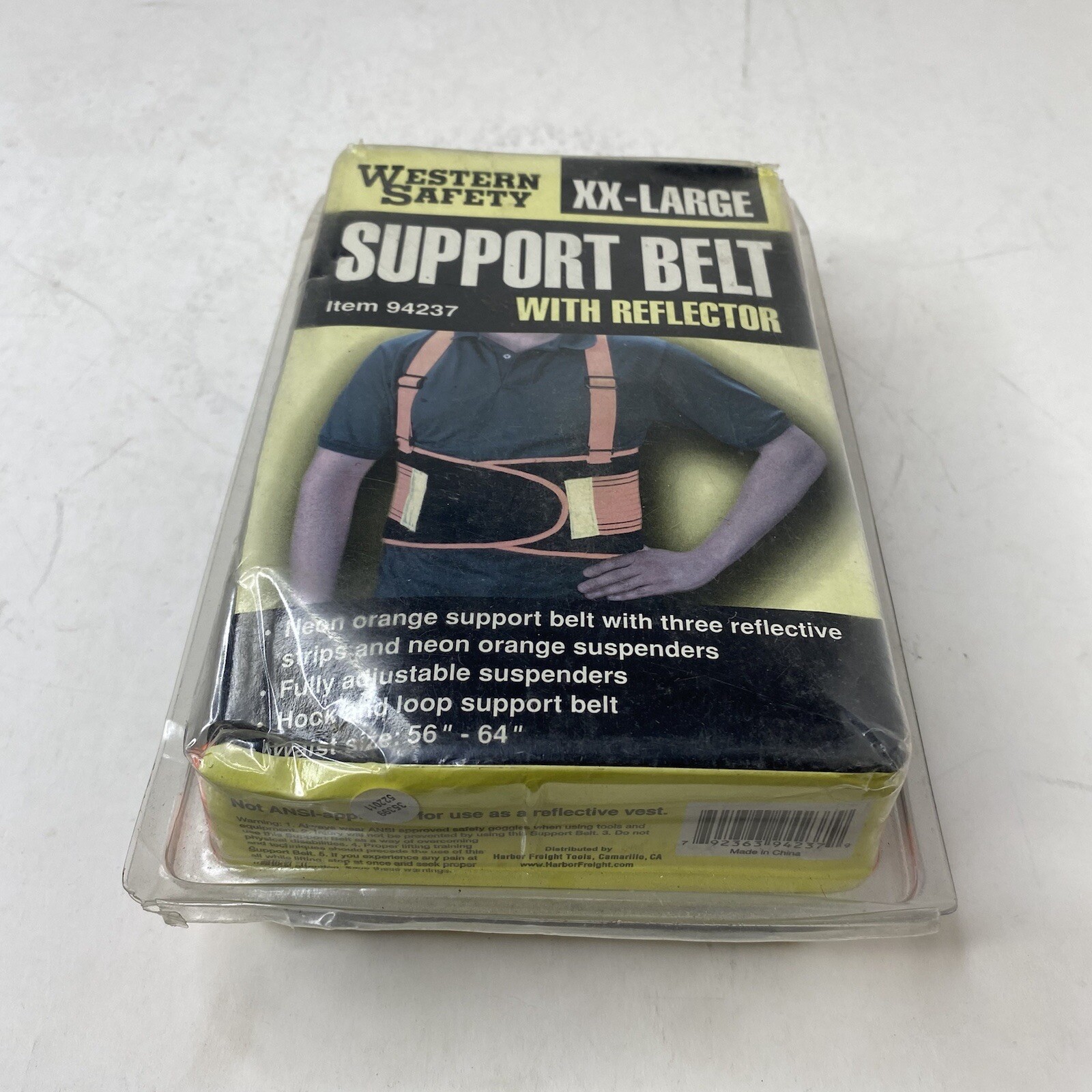 Western Safety XXL Back Support Belt w/ Reflector #94237 Waist 56″-64 Heavy Duty