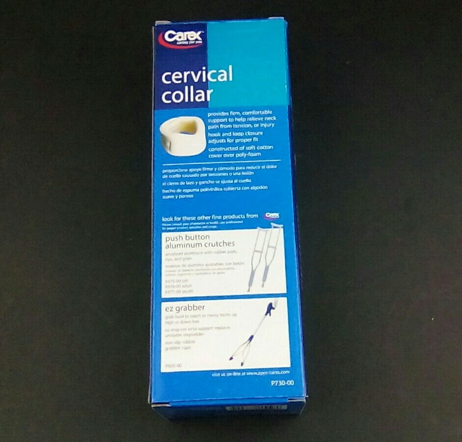 Carex Cervical Collar Neck Sprain Brace Firm Support P730-00