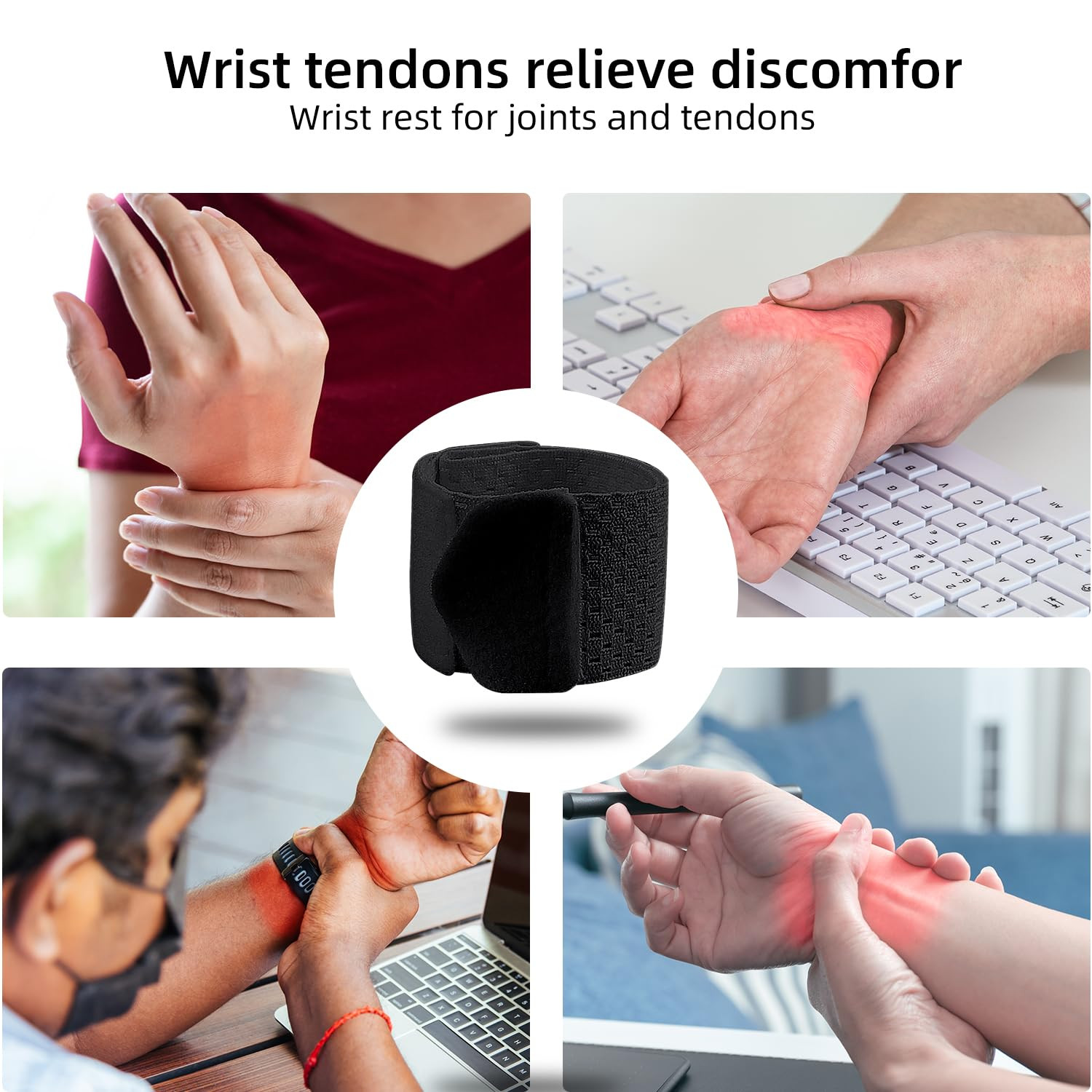 2 Pcs Carpal Tunnel Wrist Brace, Ultra Thin Compression Support Strap
