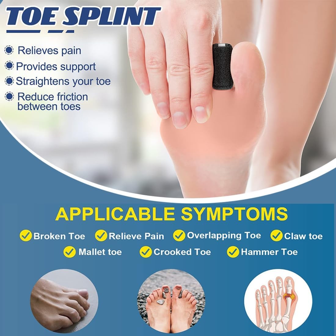 Toe Splint for Broken Straightener Brace Women Men 11cm/4.3 Inch