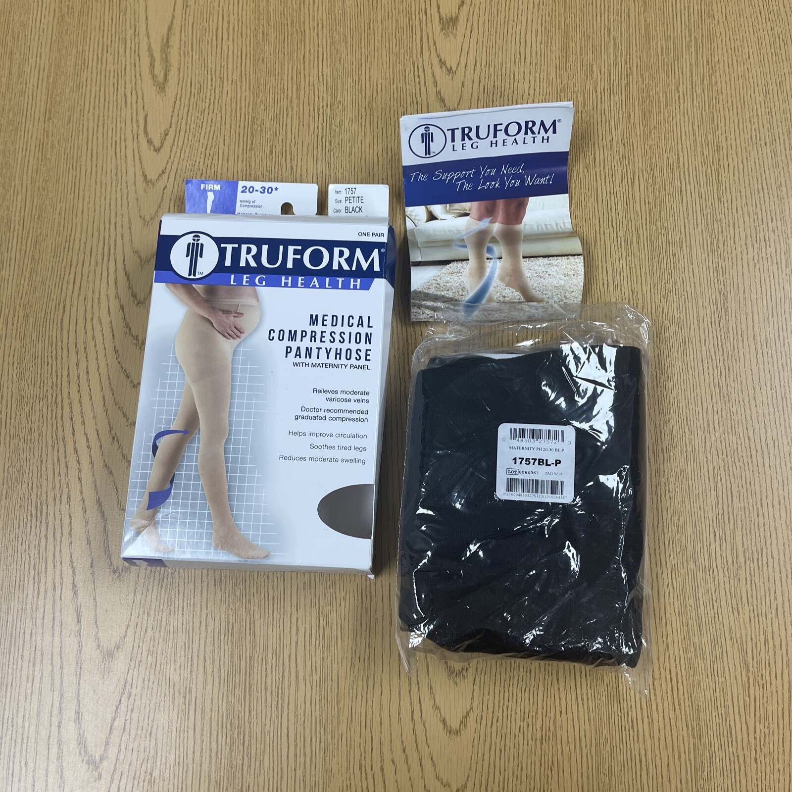 NEW Truform 1757 Maternity Compression Pantyhose 20-30 mmHg in Black Size Petite
