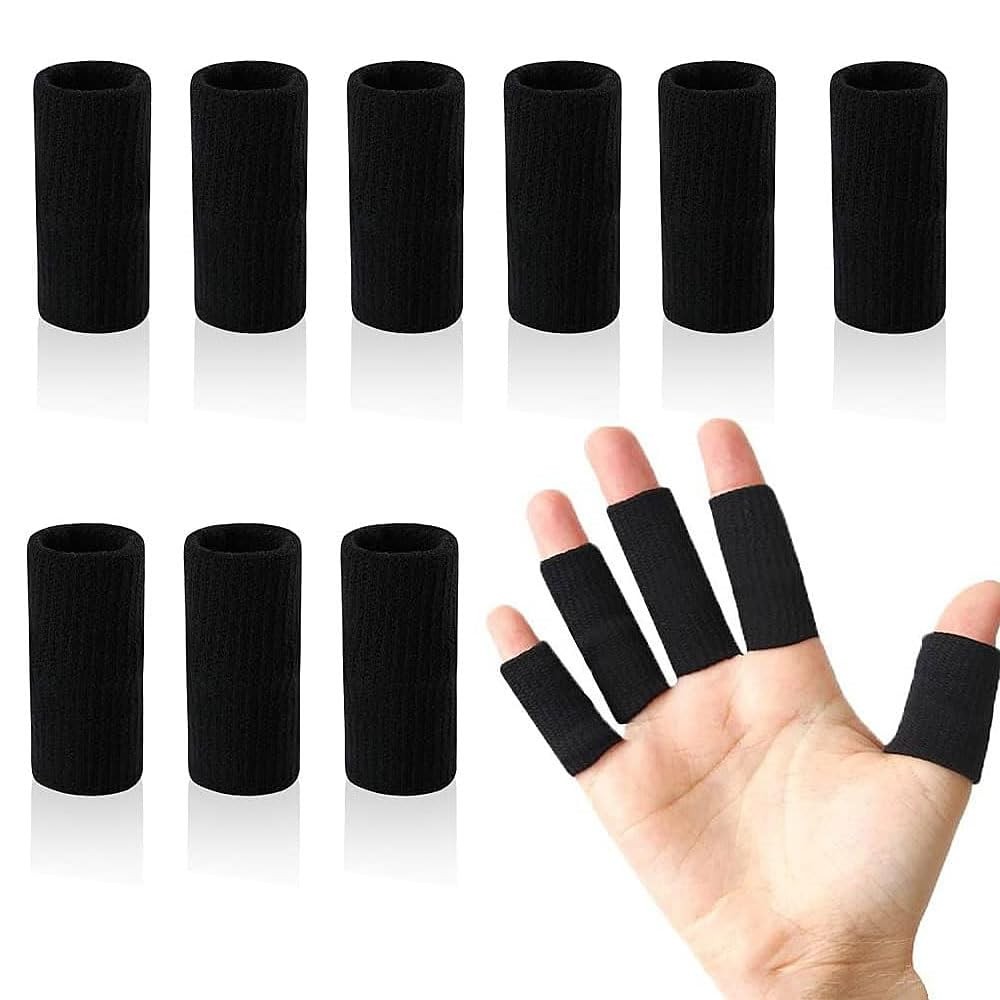 ZINGSURE Finger Sleeves Protectors, 10Pcs Sport Medium, 10PCS black set