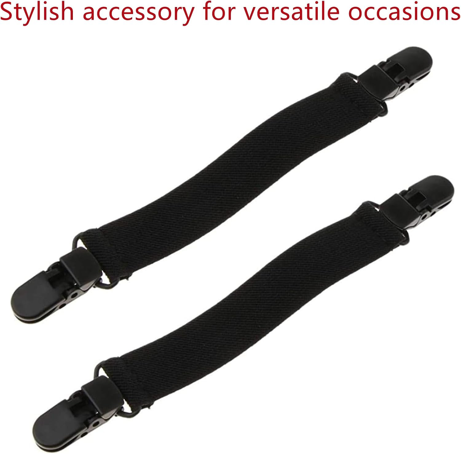 2 Pcs Boot Straps Boot Clip Elastic Pant Leg Straps for Men Women,Black