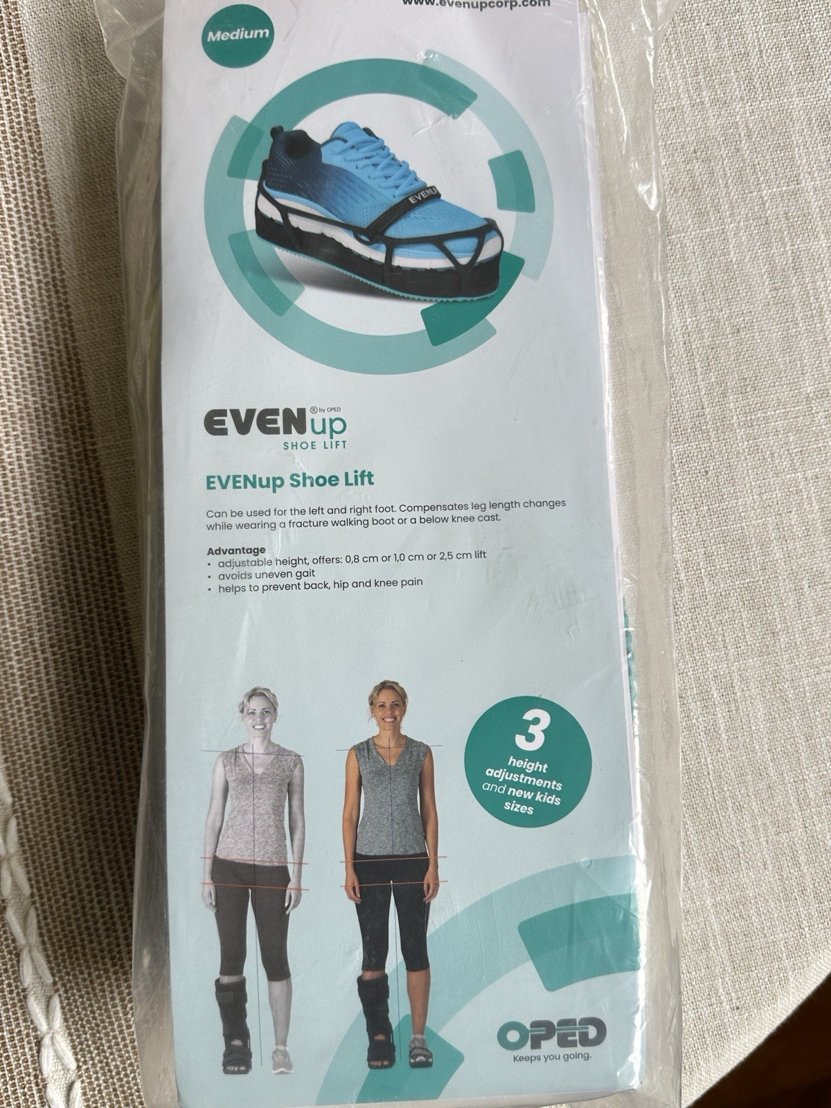 EVENup Shoe Leveler Lift Balancer Adjustable Women Medium Black