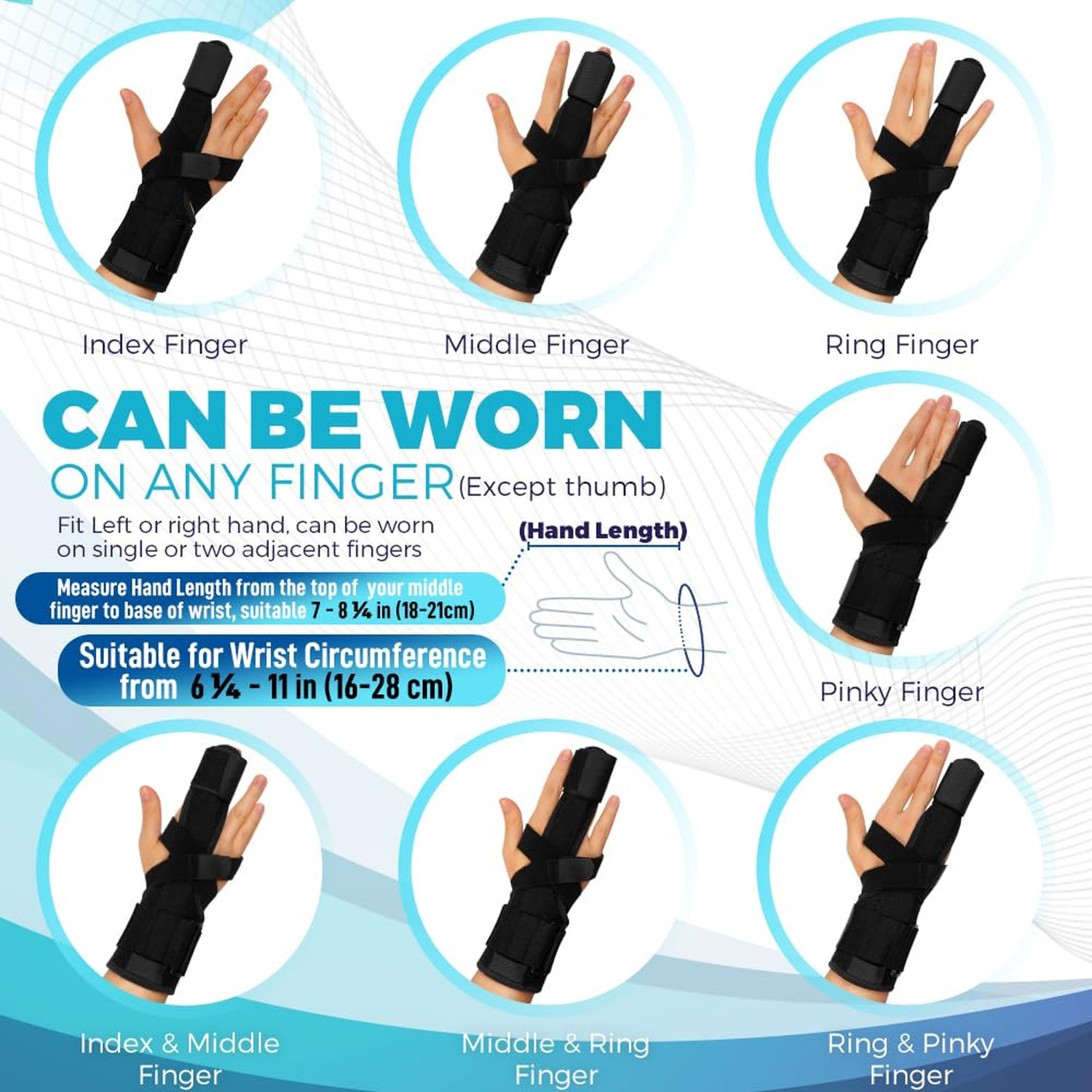 Trigger Finger Splint for Men & Women, Adjustable One or Two Finger Splint Fu…