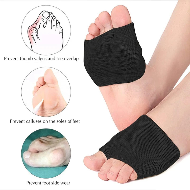 Fabric Gel Metatarsal Ball Of Foot Insoles Pads Cushions Forefoot Pain Support F