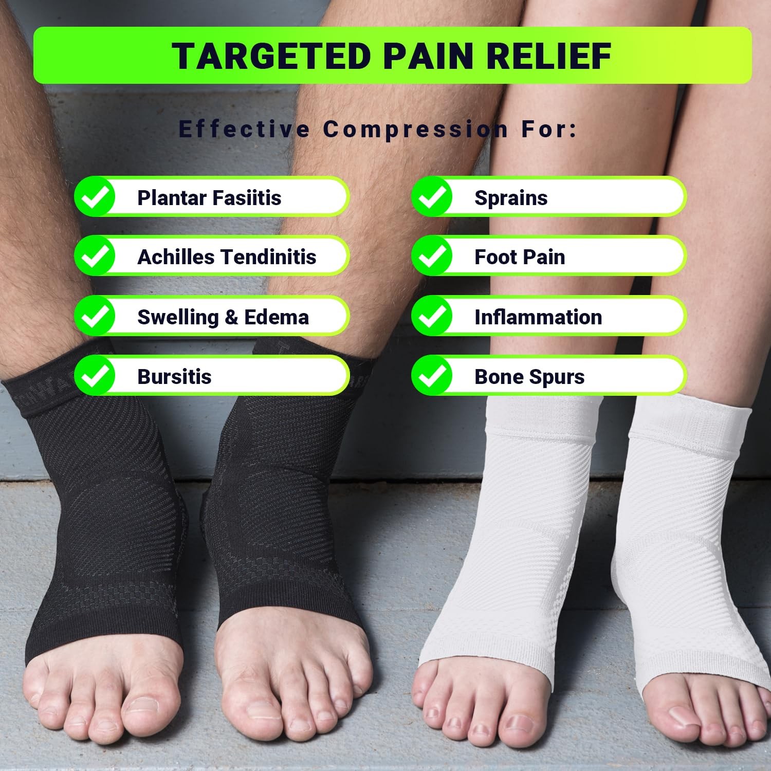 Ankle Brace Compression Sleeve – Relieves Achilles Tendonitis, Joint Pain. Pl…
