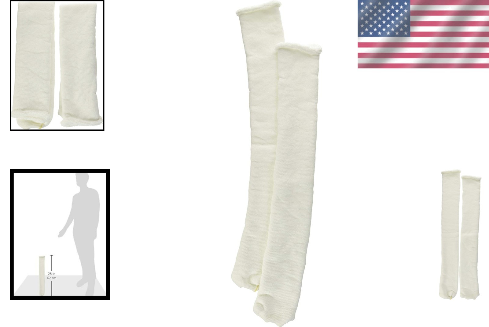 Sock Liners for Foot Brace Walking Boot White Polyester Spandex Blend Pack of 2