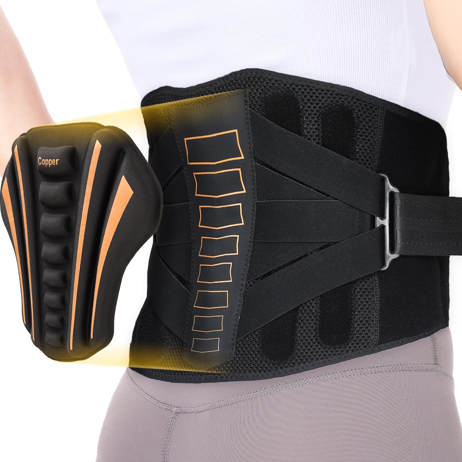 Copper Back Brace – Relief from Lower Back Pain, Unique SVA System for Proper…