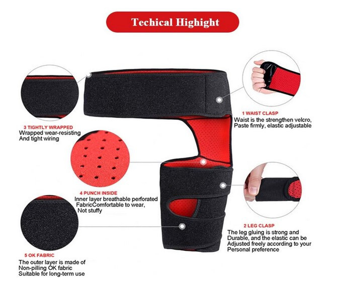 Hip Brace Groin Compression Support Pain RELIEF Recovery Unisex Black