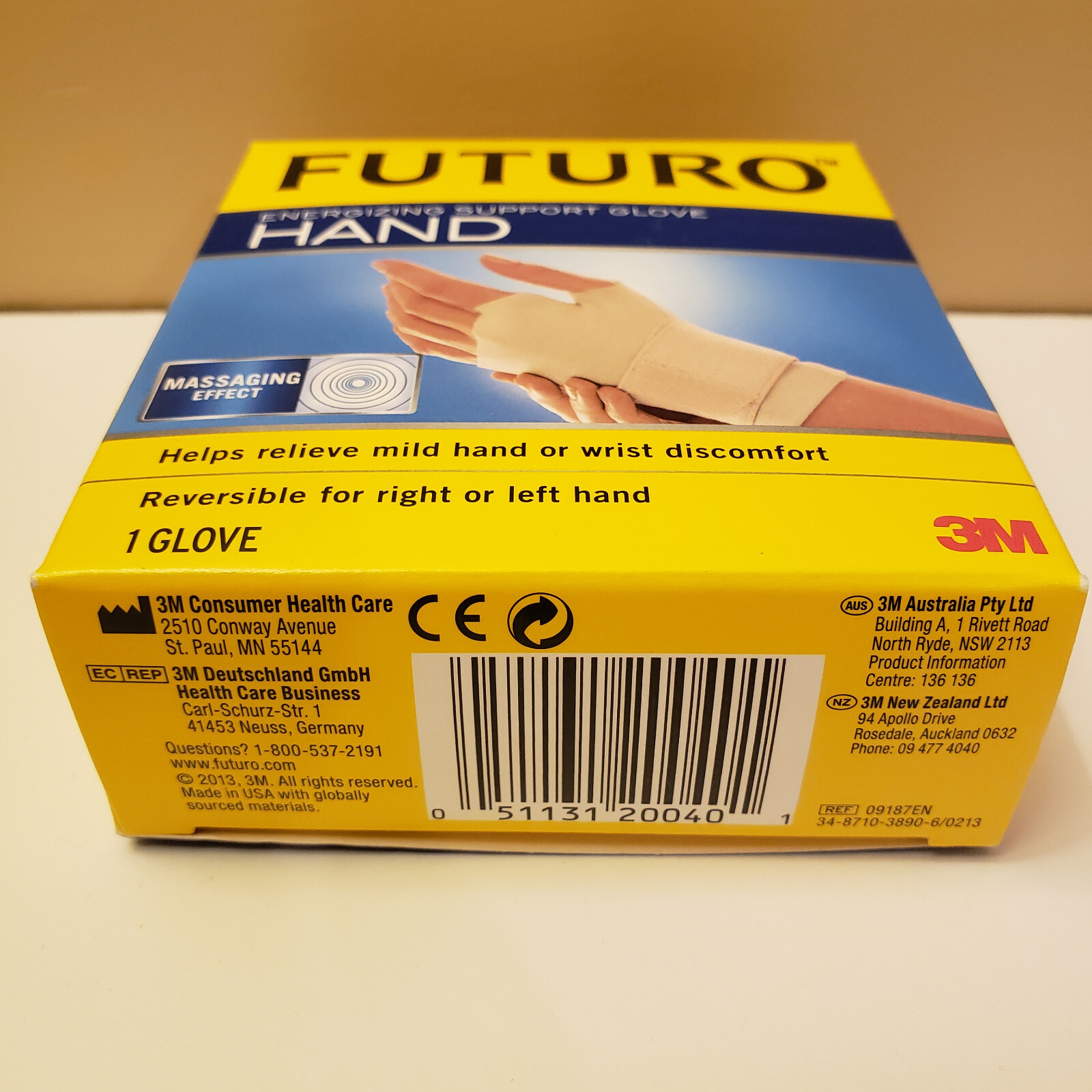 3M Futuro Energizing Support Glove Right/Left Large/XL Beige Reversible