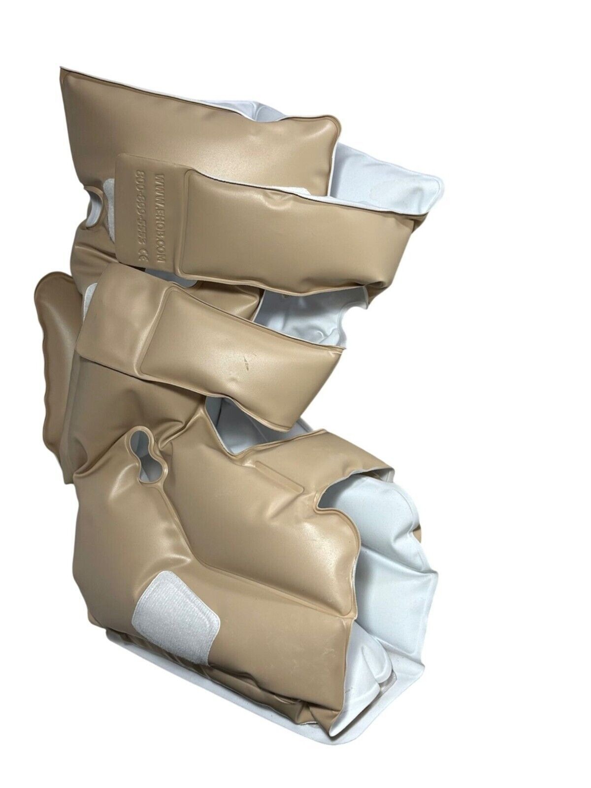 Waffle Heel Elevator Single Boot Beige Antimicrobial Air-Filled Straps & Pad 1 S