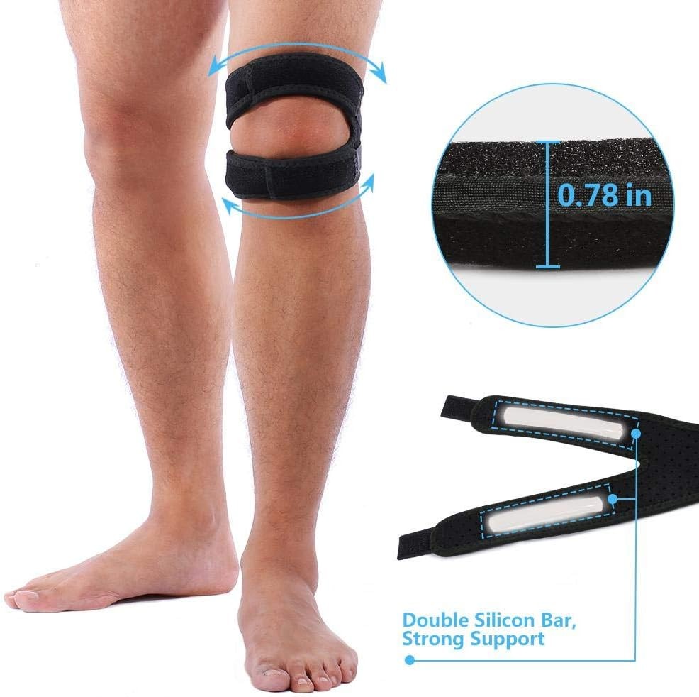 1xAdjustable Knee Support Double Strap Stabilizer Patella Tendon Arthritis Brace