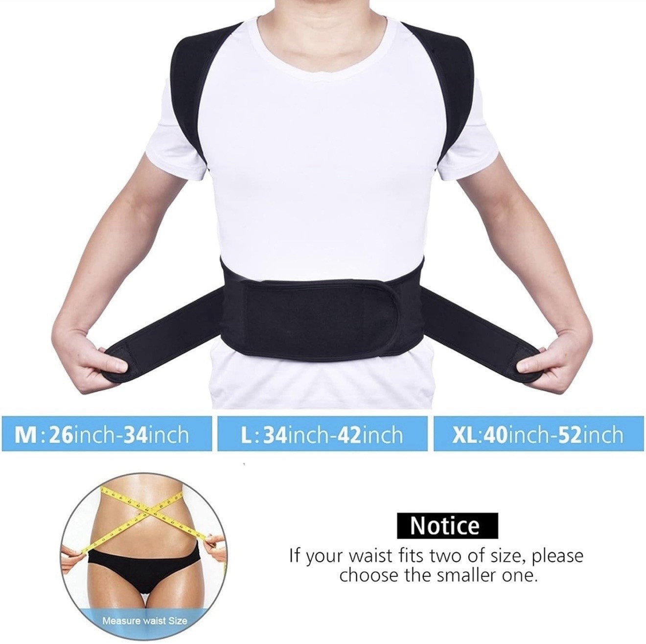 Full Back Belts Posture Corrector Brace Size XL – A0160