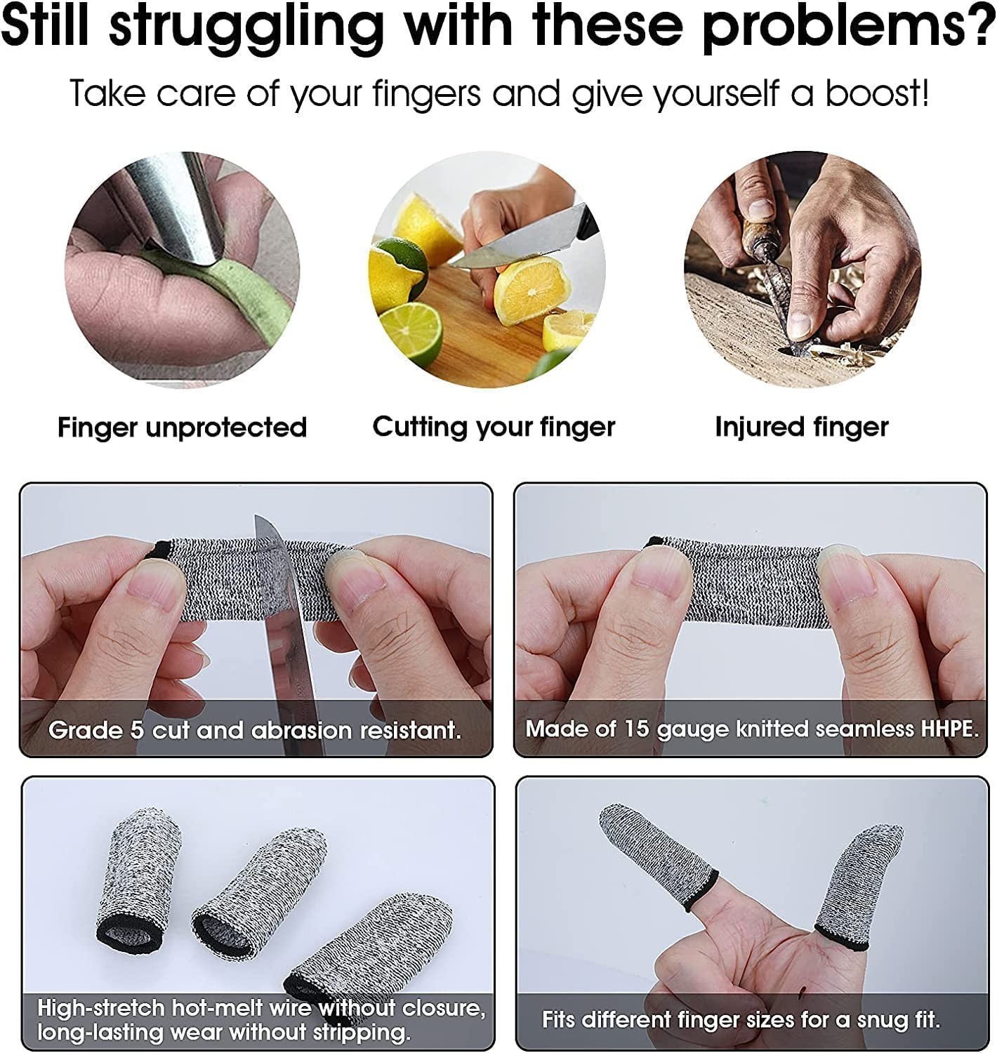 14pcs Cut-Resistant Finger Cots – Reusable Anti-Cut Protectors for All Tasks