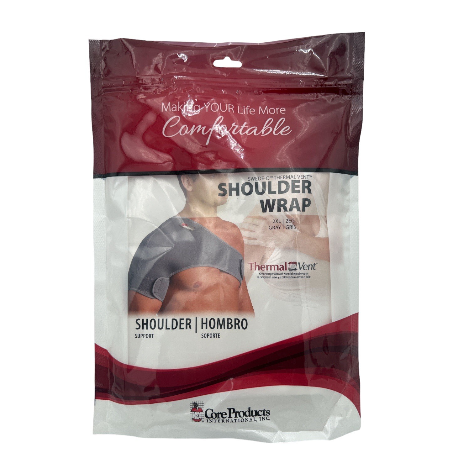 Extra Large Swede-O Thermal Vent Shoulder Wrap Support NEW Gray Retains Heat