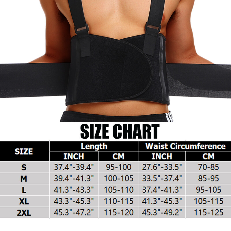 Heavy Duty Lumbar Lower Back Waist Support Work Belt Brace Suspender
