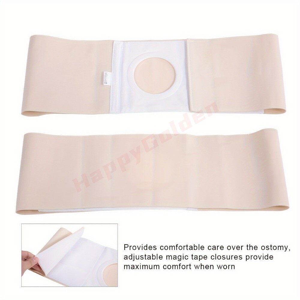 Adjustable Comfort Ostomy Belt Hernia Support Pain Relief Breathable Cloth Beige