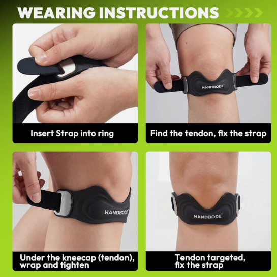 Patellar Tendon Support Strap Adjustable Silicone Knee Brace for Men Women
