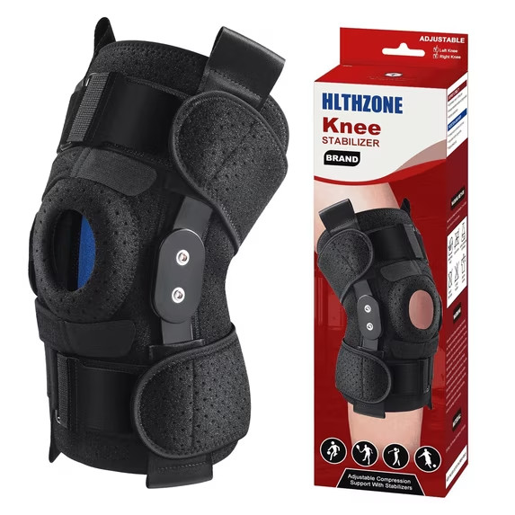 Hinged Knee Brace with Side Stabilizers Men & Women One Size Fits Most