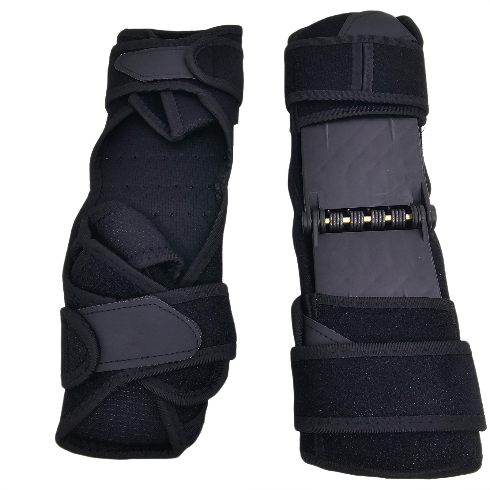 Knee Stabilizer Pad Powerknee 2pcs Joint Support Brace Rebound Spring Black Pair