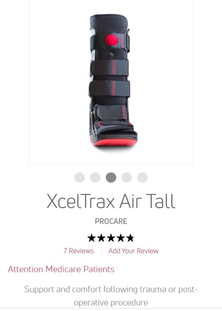 XCeltrax AIR TALL – DJO – DONJOY – Walking Air Boot FooT SIZE- LARGE – Black