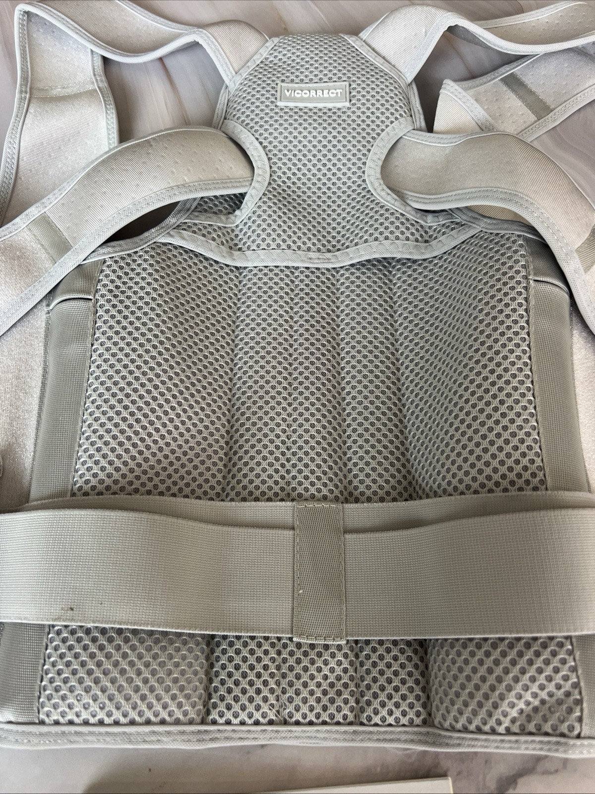 Vicorrect Adjustable Upper Back Brace Posture Corrector L Gray Very Good Support