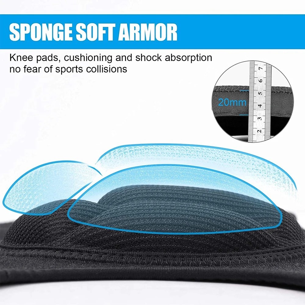 1 Pair Sports Knee Pad, Anti-Slip SBR Protective Knee Sleeve for Work, Gym Dance