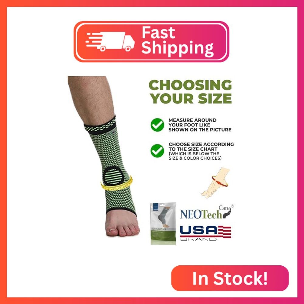 NeoTech Care Ankle Support Brace – Breathable – Men, Women, Right or Left (Green