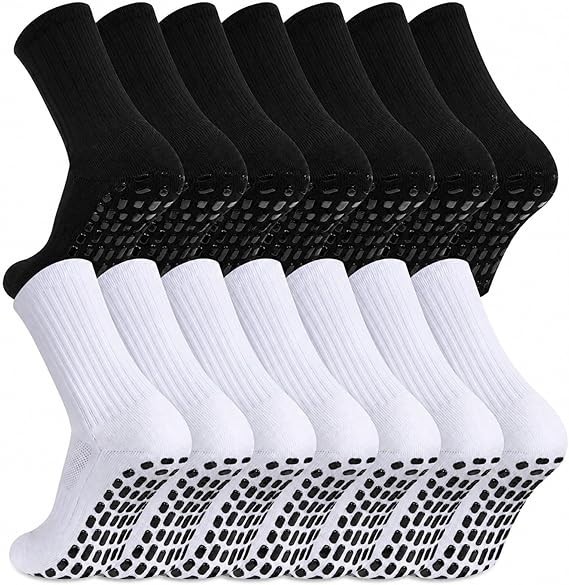 Set 6pair Calcetines Medias Antideslizantes Para Futbol Yoga Ejercicio Hombre Mu