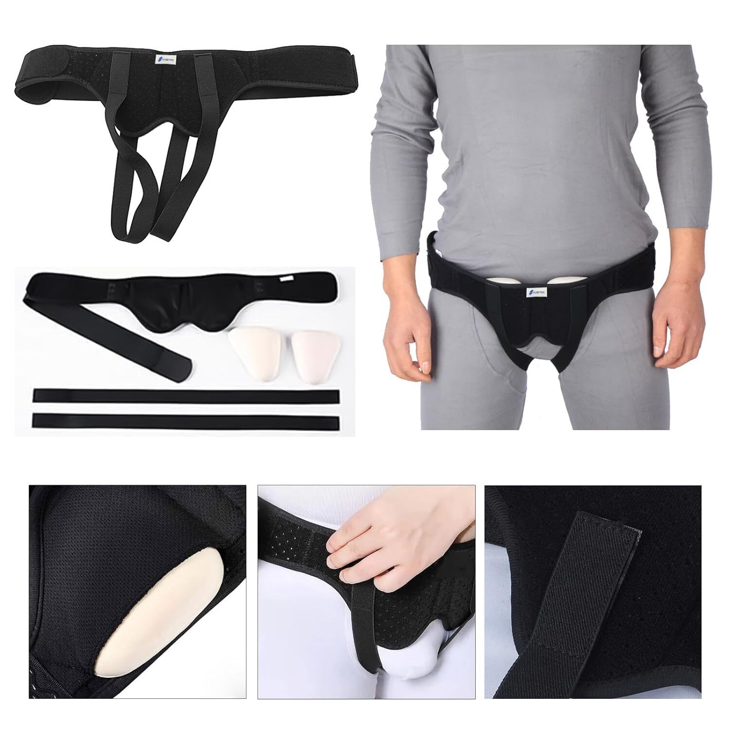 Men Hernia Support Double Inguinal Groin Hernia Belt Pain Relief Truss Brace