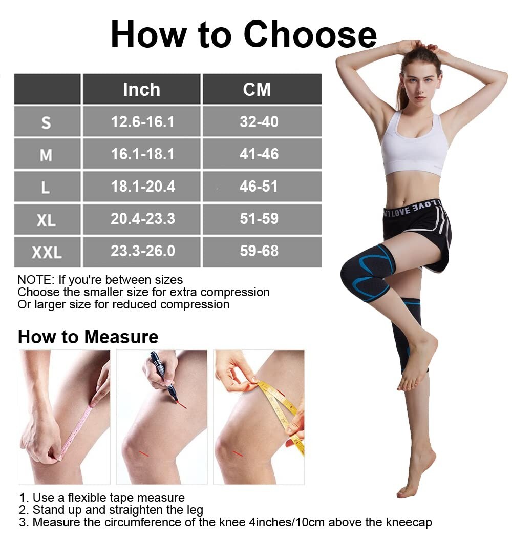 Knee Brace Compression Sleeve Support For Sport Running Arthritis Pain Relief