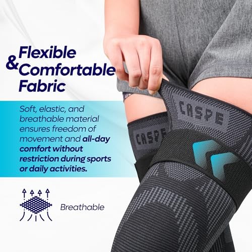 Leg Compression Sleeve With Strap, Full Length Thigh Knee Calf Medium 1
