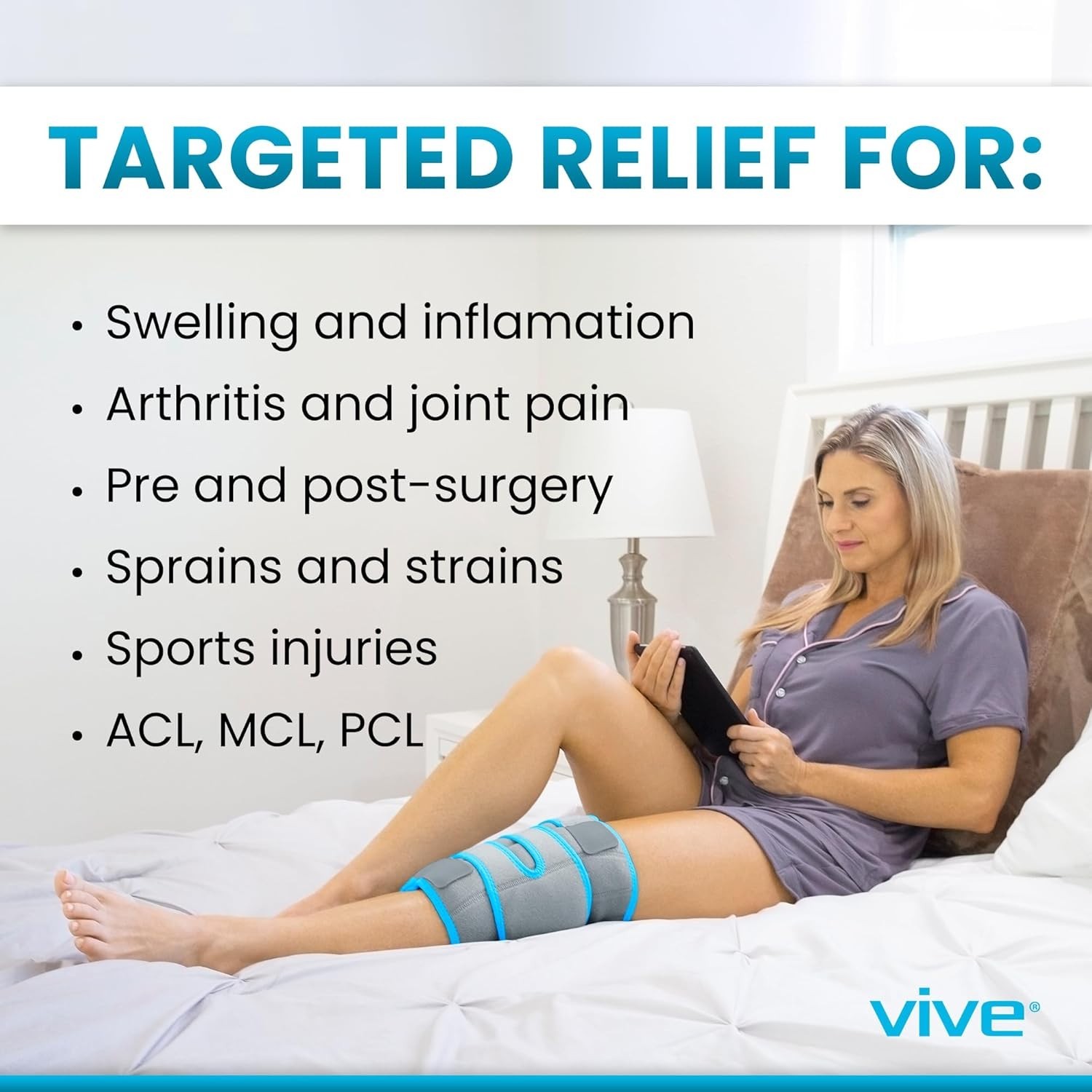 Knee Ice Pack Wrap – Cold/Hot Gel Compression Brace – Heat Support Strap for …