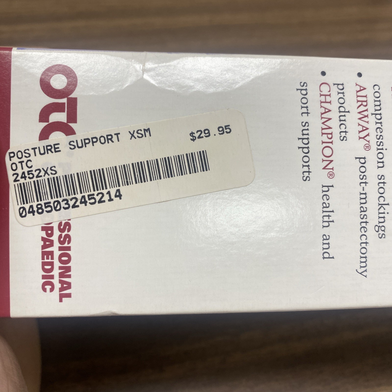 OTC Posture Support XS Beige BRAND NEW