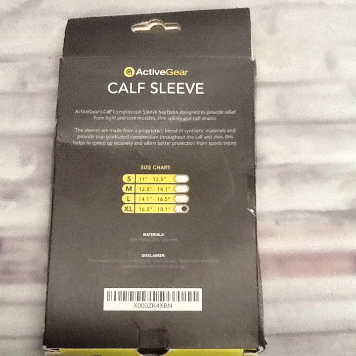 NEW Active Gear Black Calf Sleeve Unisex Size XL 16.5″ – 18.1″