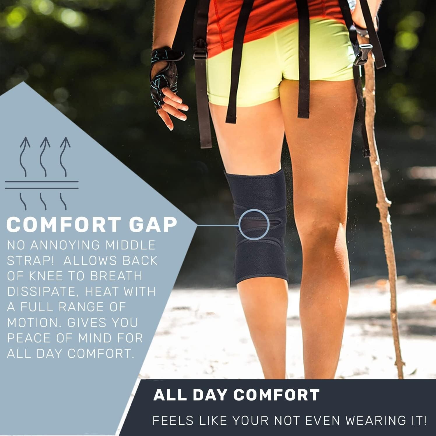 Comfortable Adjustable Knee Brace for Meniscus & Ligament Support – Medium Size