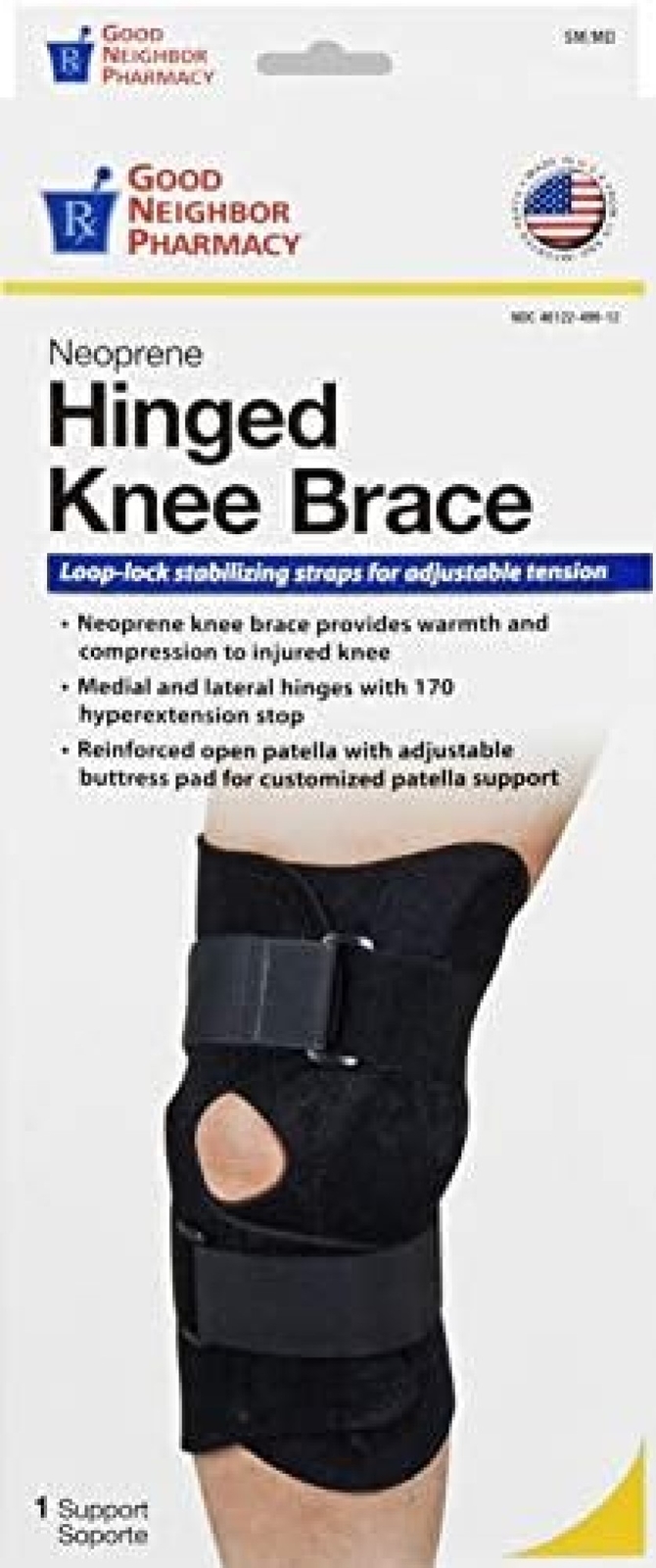 GNP Good Neighbor Pharmacy Neoprene Hinged Knee Brace Small/Medium